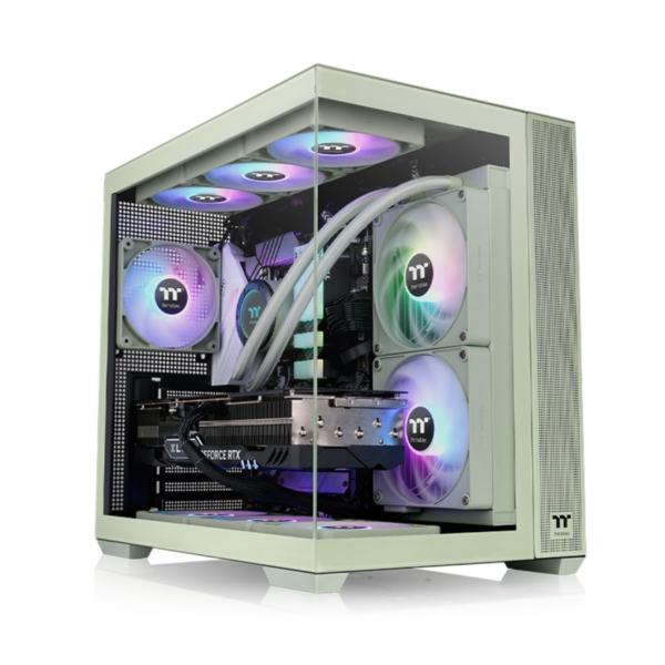 Gabinete TT View 380 Mid-Tower TG x2 Fan ARGB x4 Matcha Green (5318)