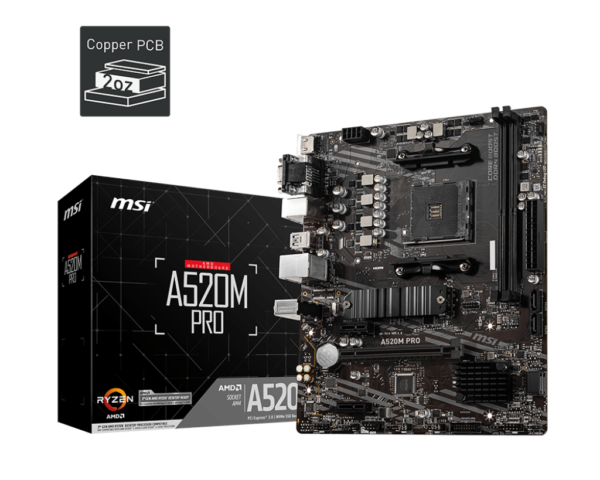 Mother MSI A520M PRO DDR4 AM4 (Series 3000/4000/5000) (5492)