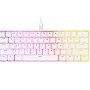Teclado Corsair K65 RGB Mini 60% Mecanico Cherry MX Speed White