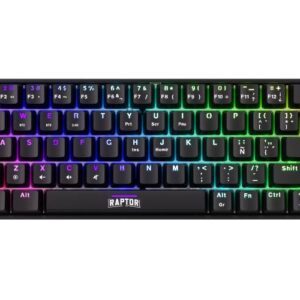 Teclado Raptor Fireclaw M68 Wireless Mecanico Retroiluminado Red Outemu (7336)