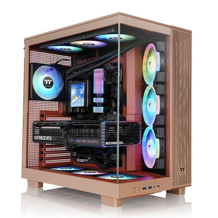 Gabinete TT View 380 XL Mid-Tower TG x2 Fan ARGB x1 Reverse Fan x3 Gravel Sand (9705)