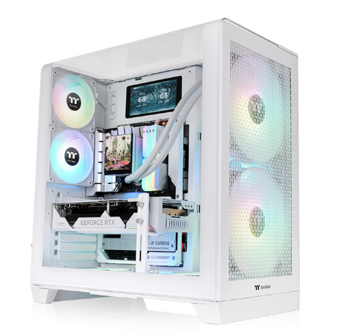 Gabinete TT View 390 Air Mid- TG Curvo Fan x2 White (0010)